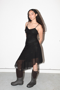 Alpine Silk Dress in Onyx