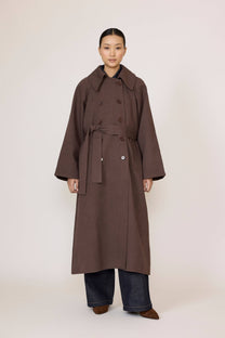 Marin Trench in Chocolate Brown