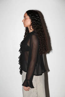 Coil Silk Top in Onyx