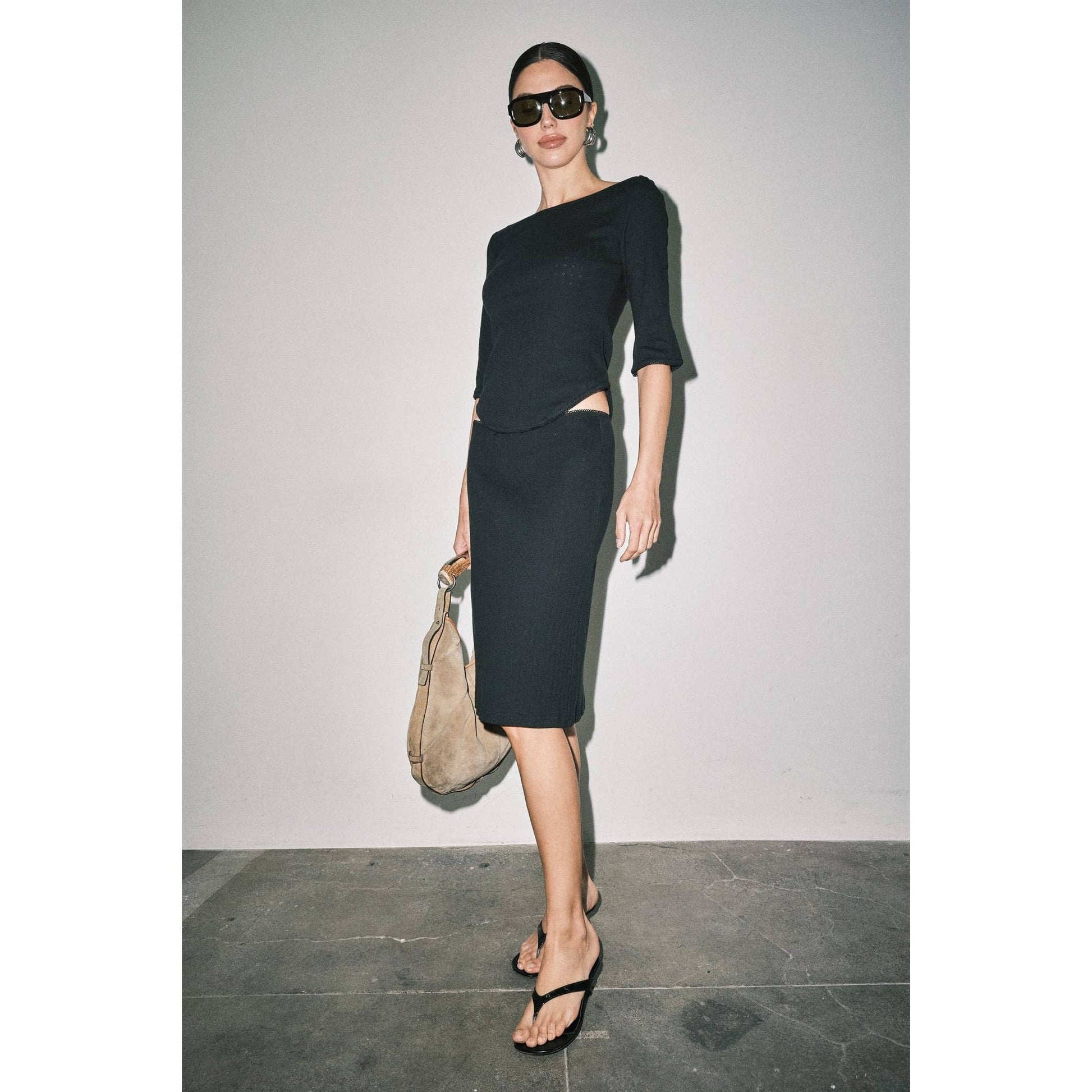 Sophie Pointelle Boat Neck Top