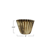 Fluted Metal Planter, Brass Finish small