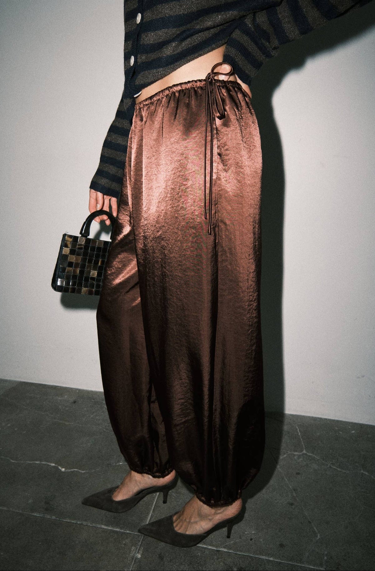 Lucille Satin Drawstring Pants