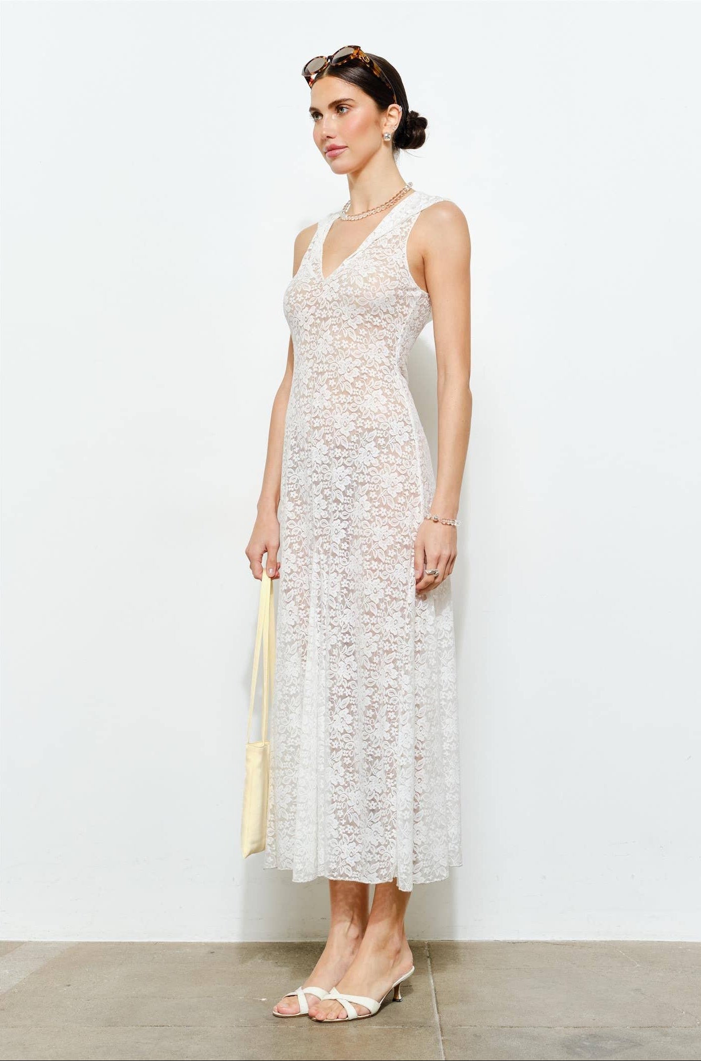 Veda Sheer Lace Maxi Dress