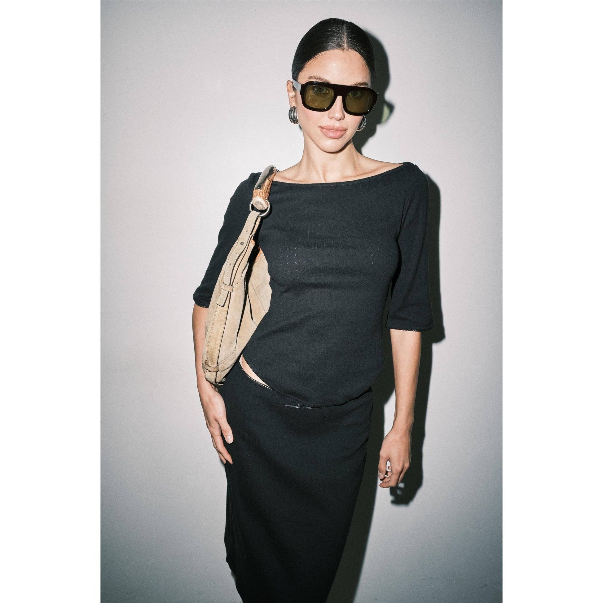 Sophie Pointelle Boat Neck Top