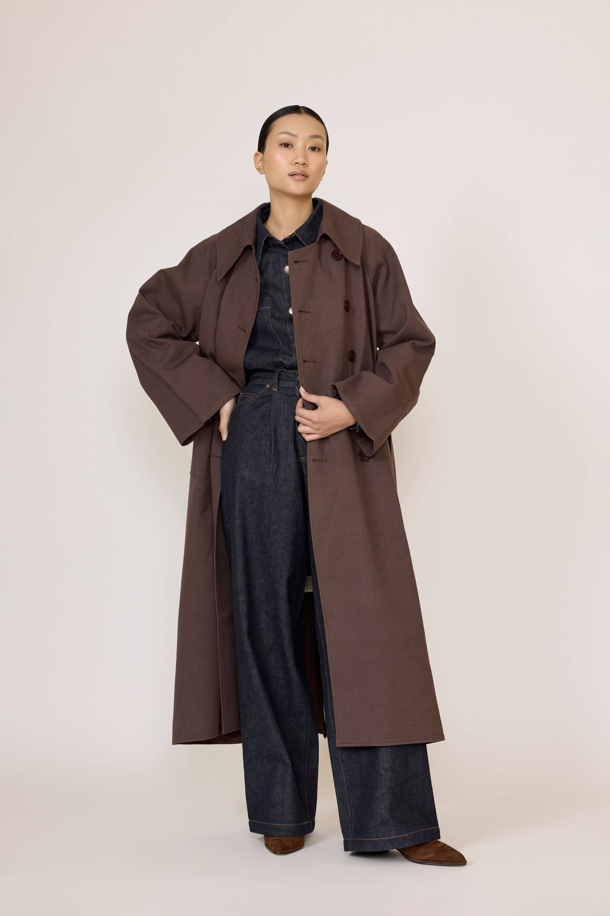 Marin Trench in Chocolate Brown