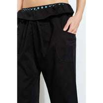 Anja Fold-Over Cotton Twill Pant