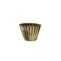 Fluted Metal Planter, Brass Finish small