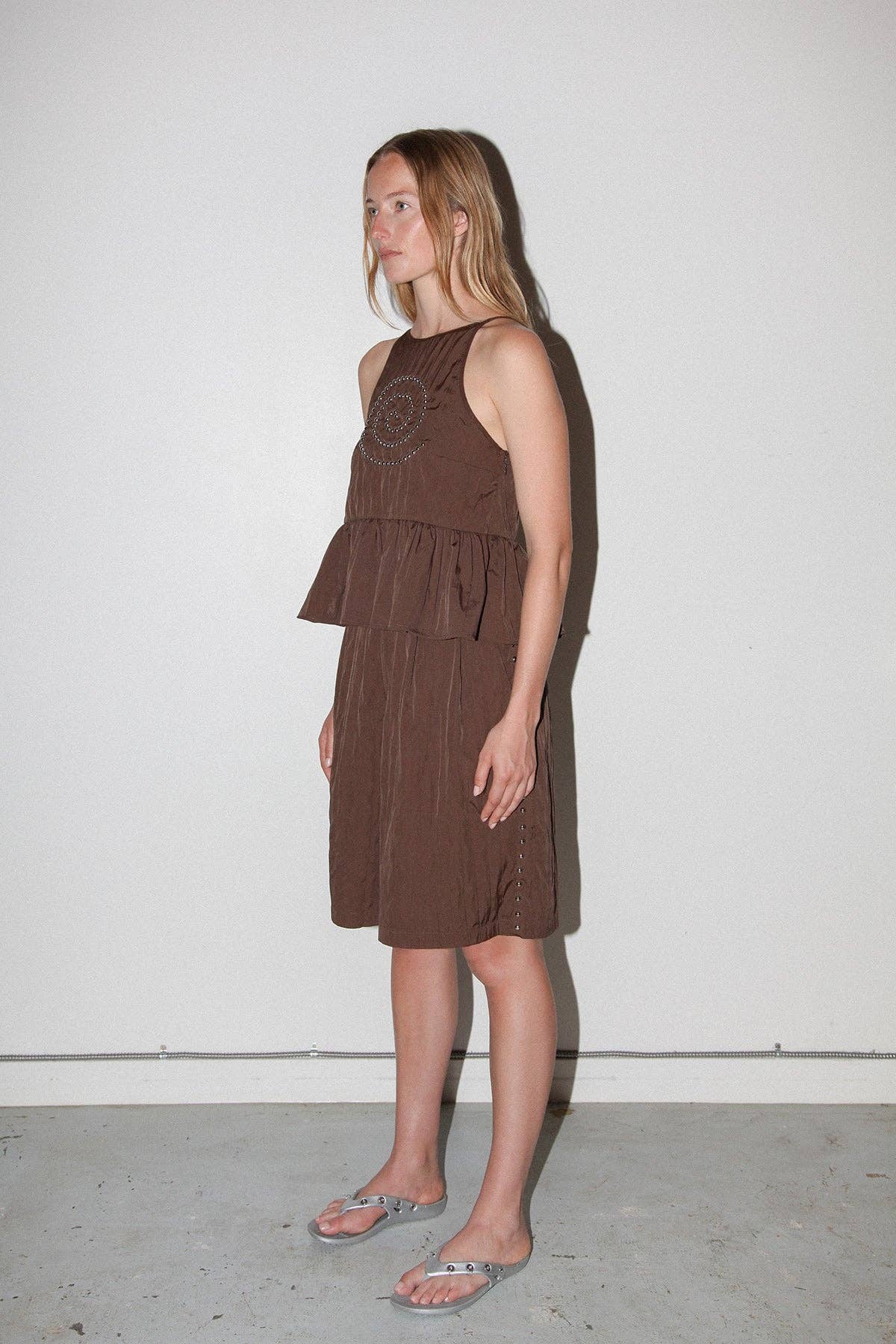 Rivet Trouser Short in Mud
