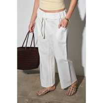 Anja Fold-Over Cotton Twill Pant
