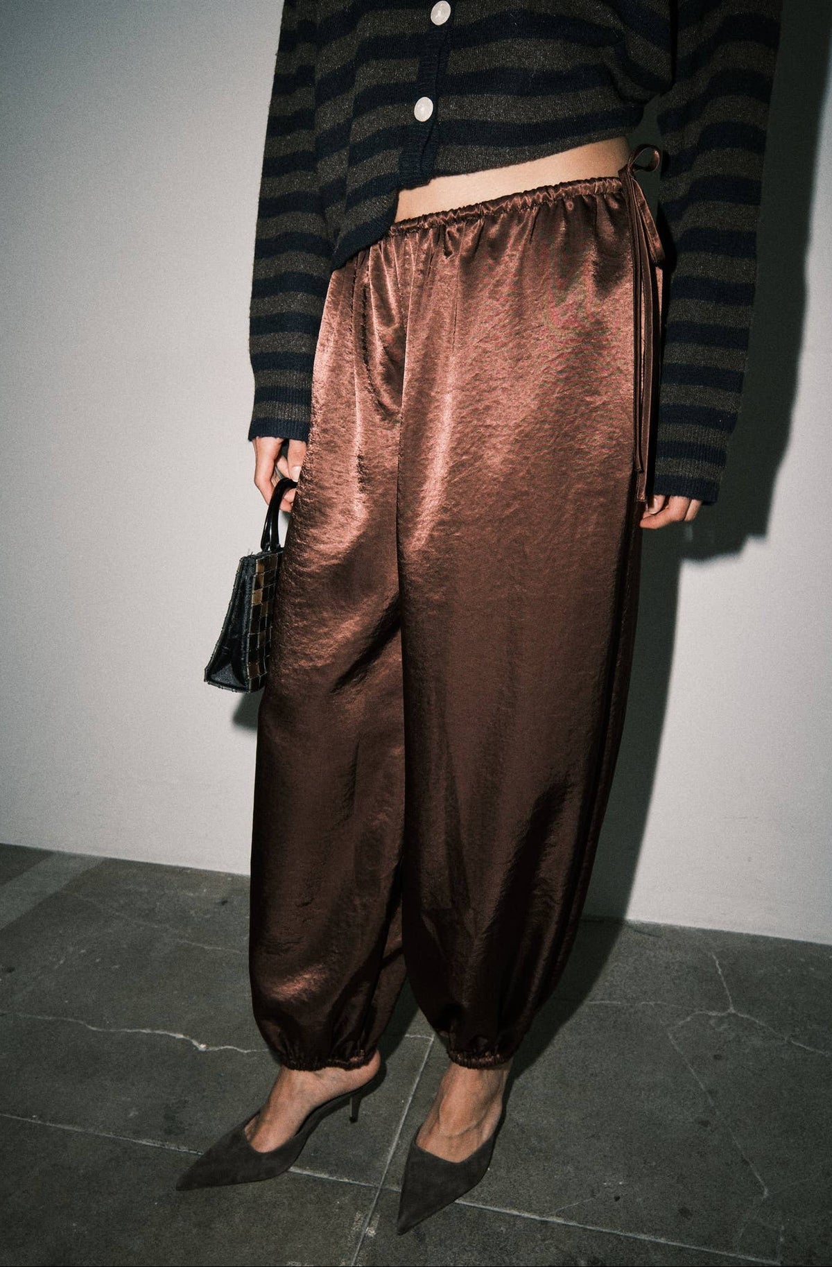 Lucille Satin Drawstring Pants