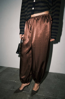 Lucille Satin Drawstring Pants