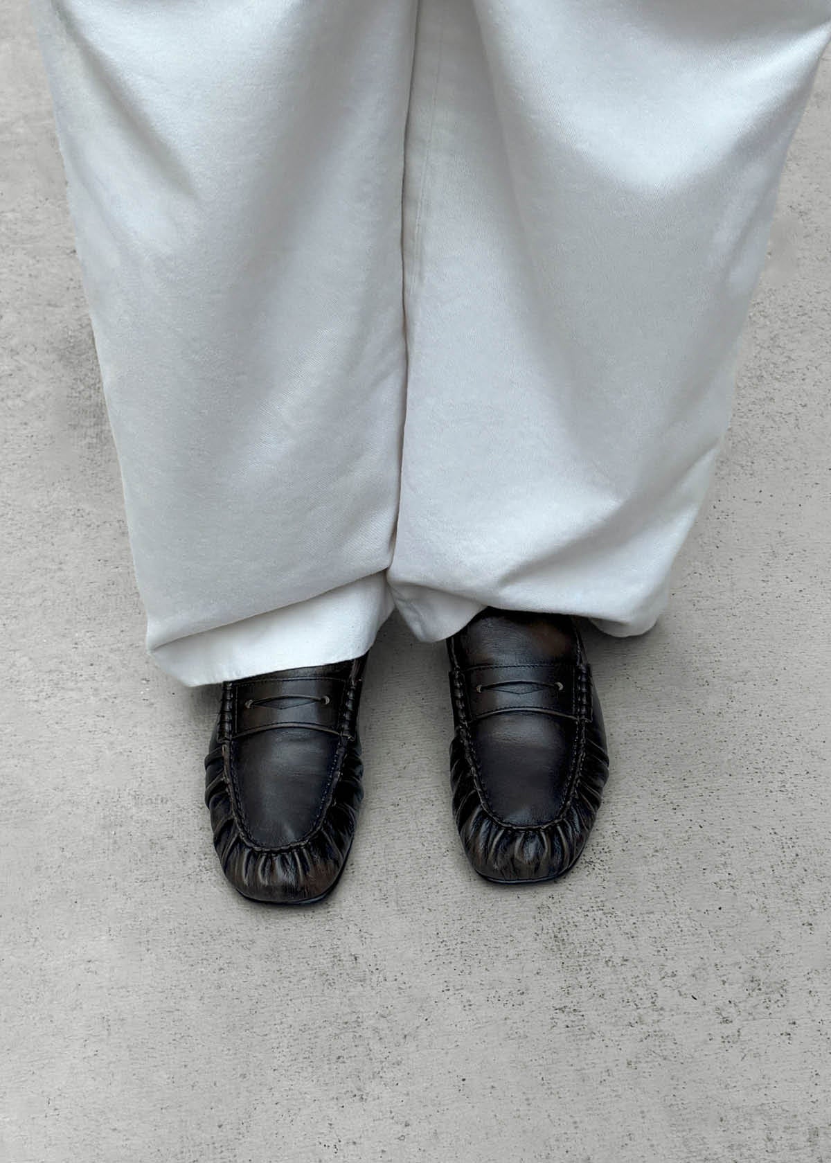Aven Vintage Effect Leather Loafers