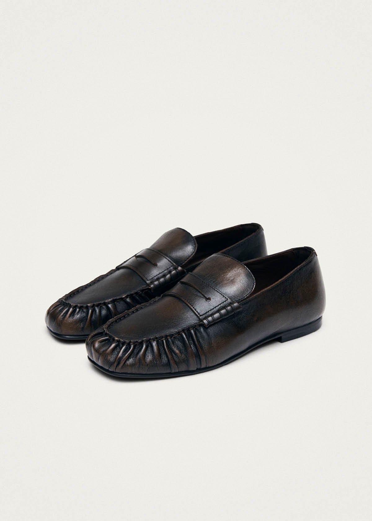 Aven Vintage Effect Leather Loafers