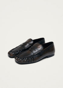 Aven Vintage Effect Leather Loafers