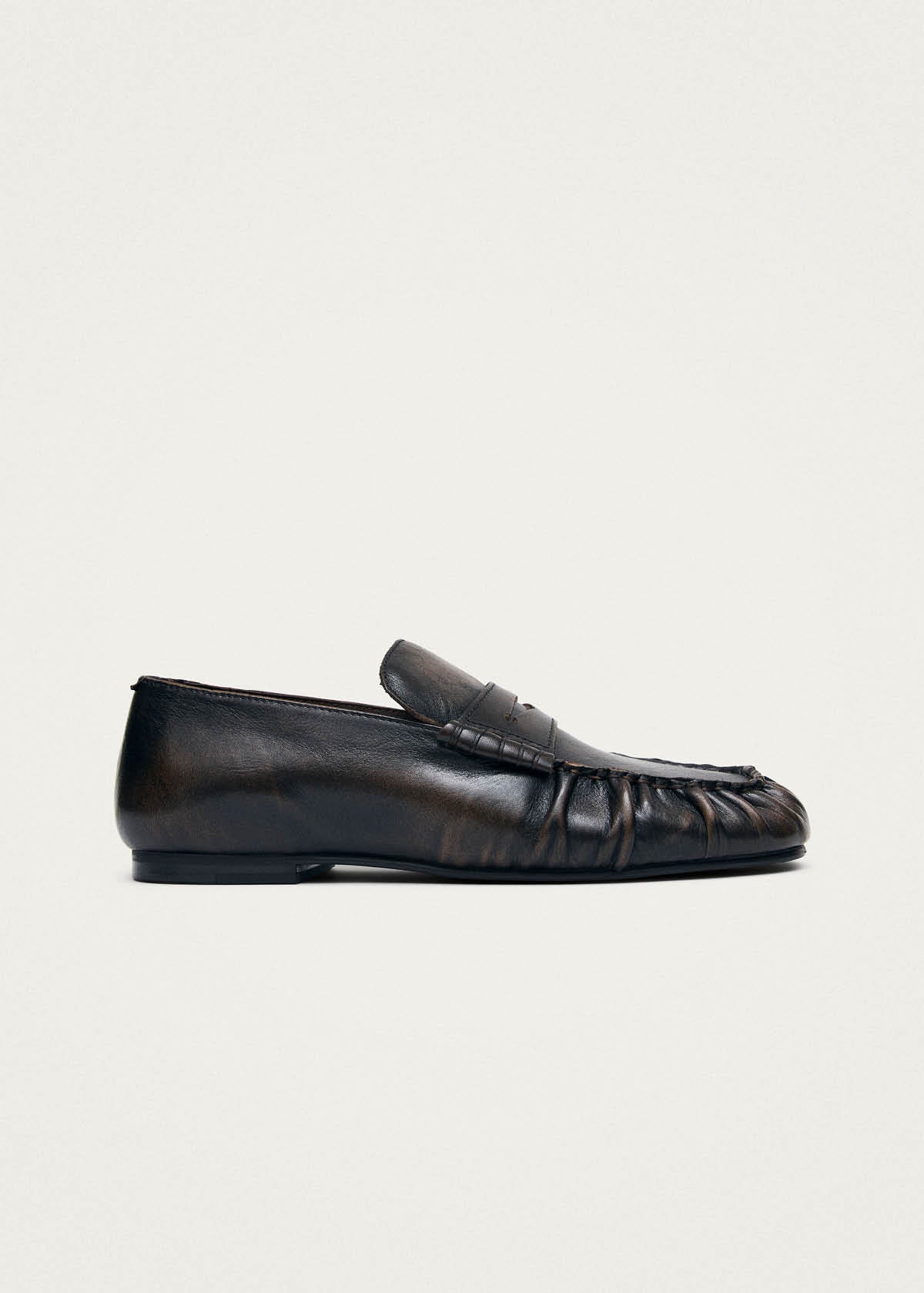 Aven Vintage Effect Leather Loafers