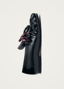 Aven Lace Black Leather Loafers