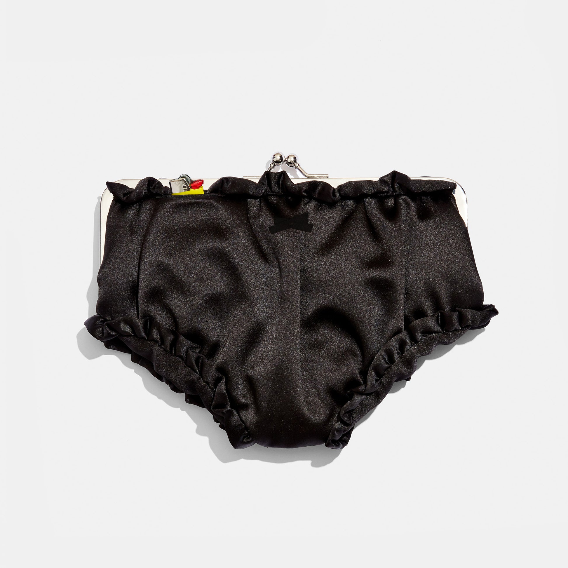Undies Clutch in black satin