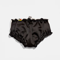 Undies Clutch in black satin