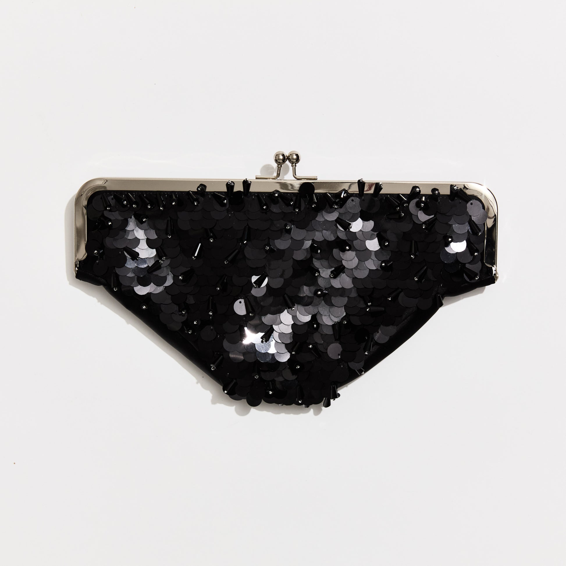 Undies Clutch in black sequin