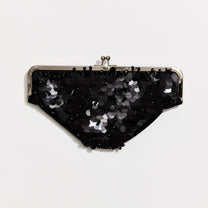 Undies Clutch in black sequin