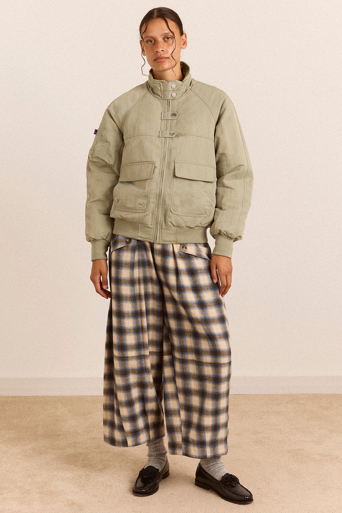 Mara Trouser Brushed Check