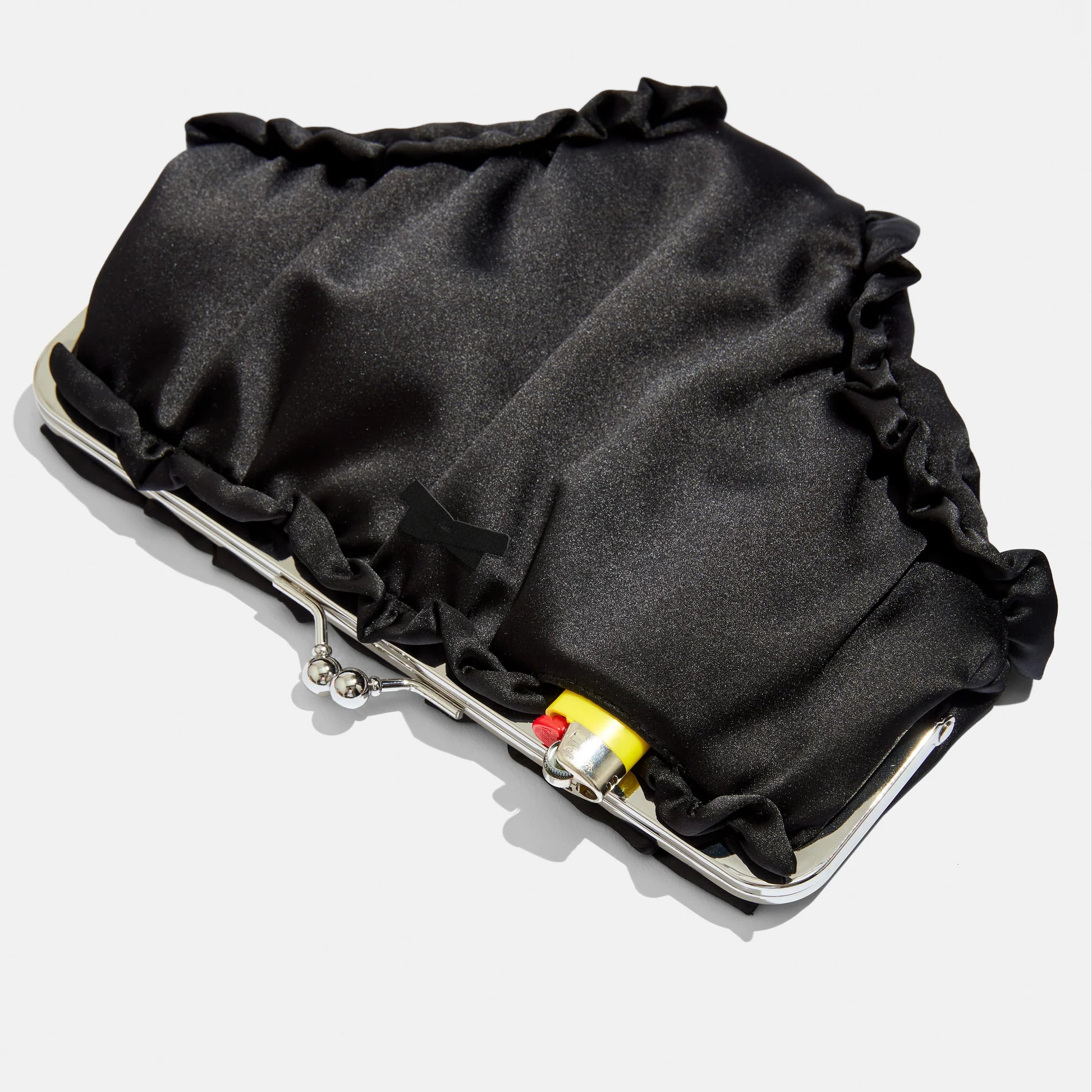 Undies Clutch in black satin