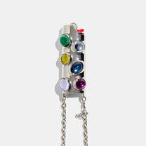 Gemstoned lighter case with chain