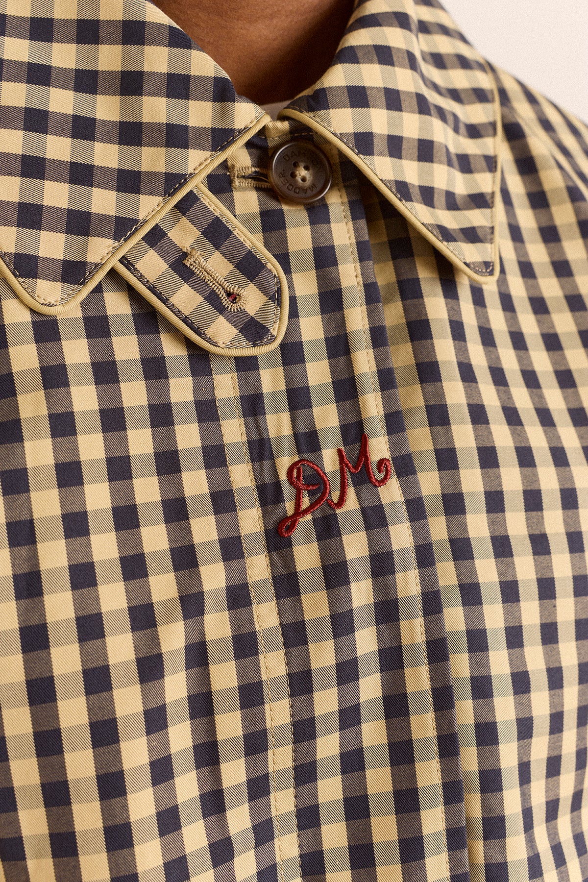 Myrtle Trench Coat Navy Gingham