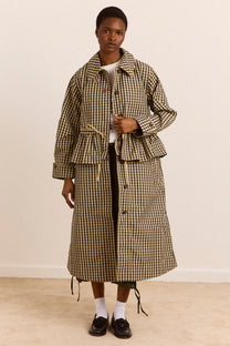 Myrtle Trench Coat Navy Gingham