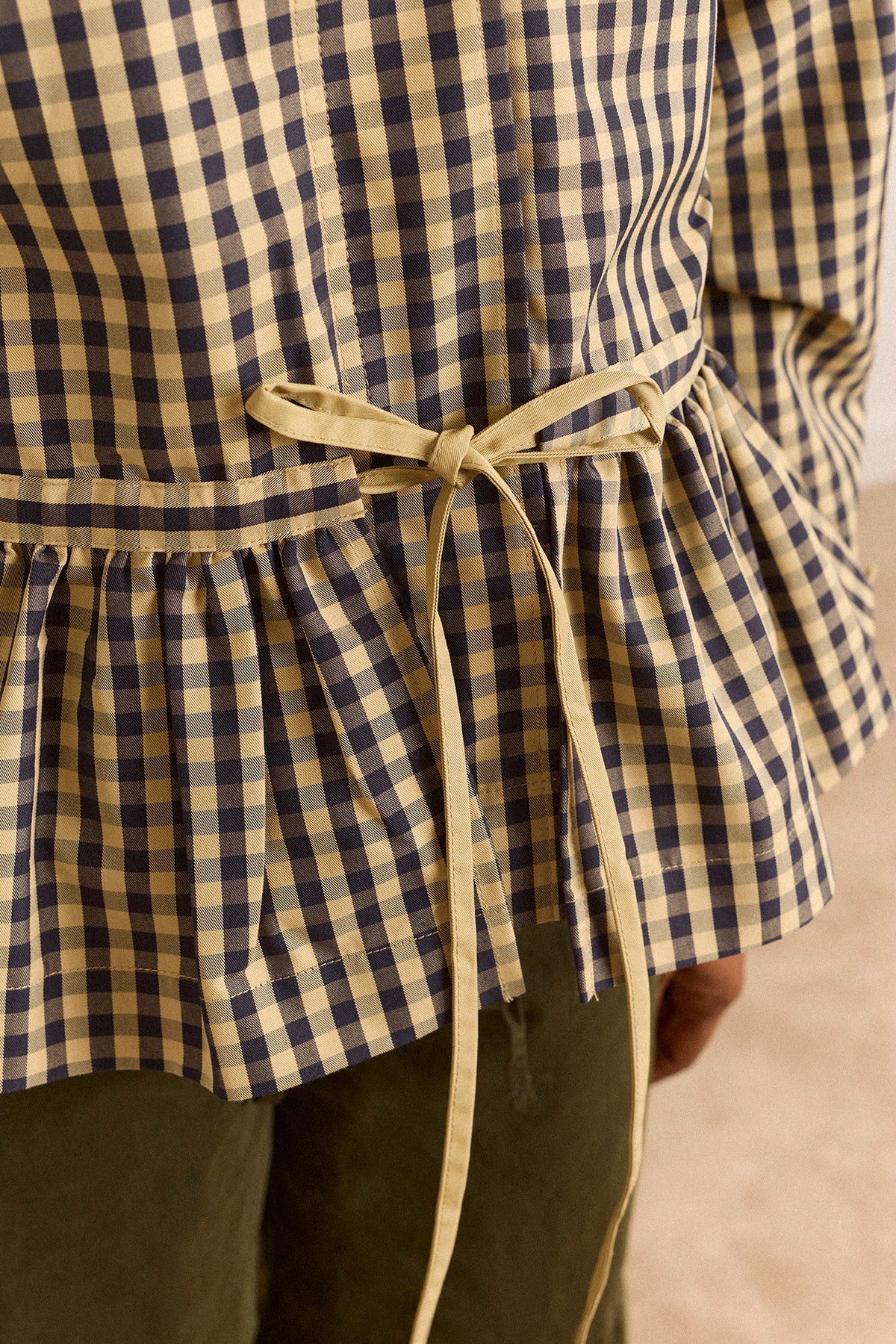 Myrtle Trench Coat Navy Gingham