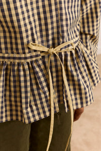 Myrtle Trench Coat Navy Gingham