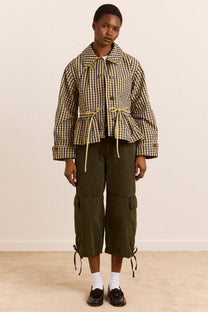 Myrtle Trench Coat Navy Gingham