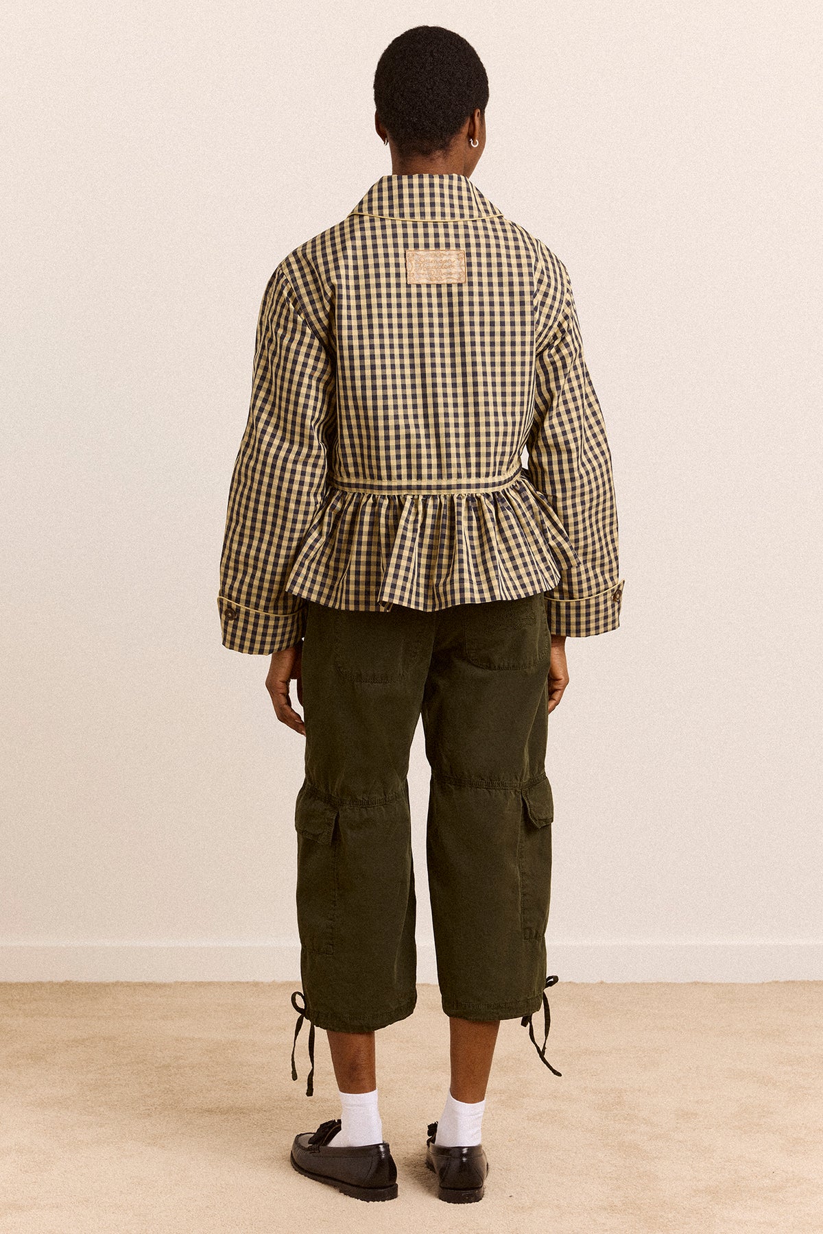 Myrtle Trench Coat Navy Gingham