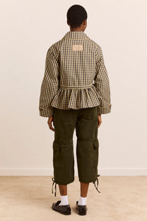 Myrtle Trench Coat Navy Gingham