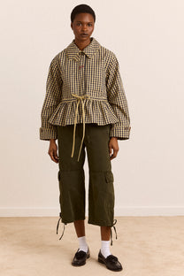 Myrtle Trench Coat Navy Gingham