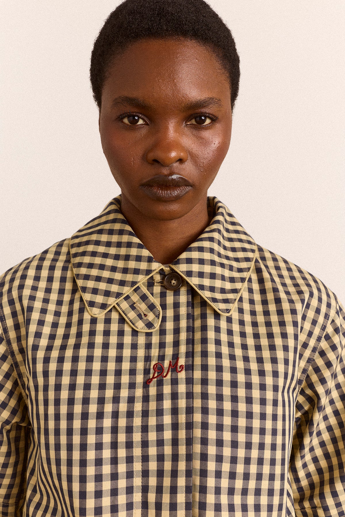 Myrtle Trench Coat Navy Gingham