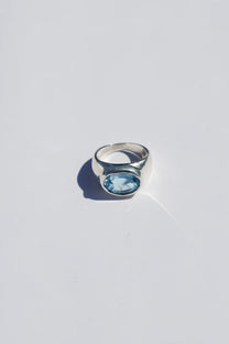 Milano ring blue topaz