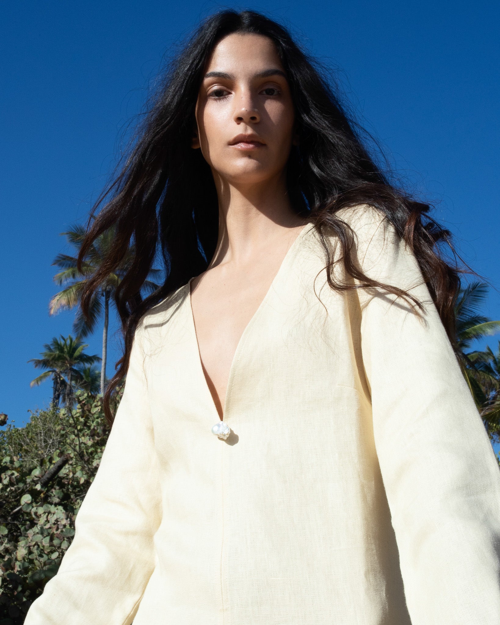 V Kaftan in Yellow