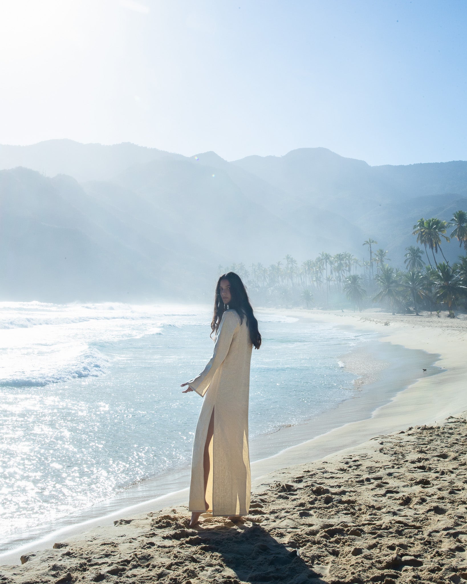 V Kaftan in Yellow
