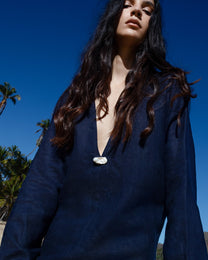 V Kaftan in Navy