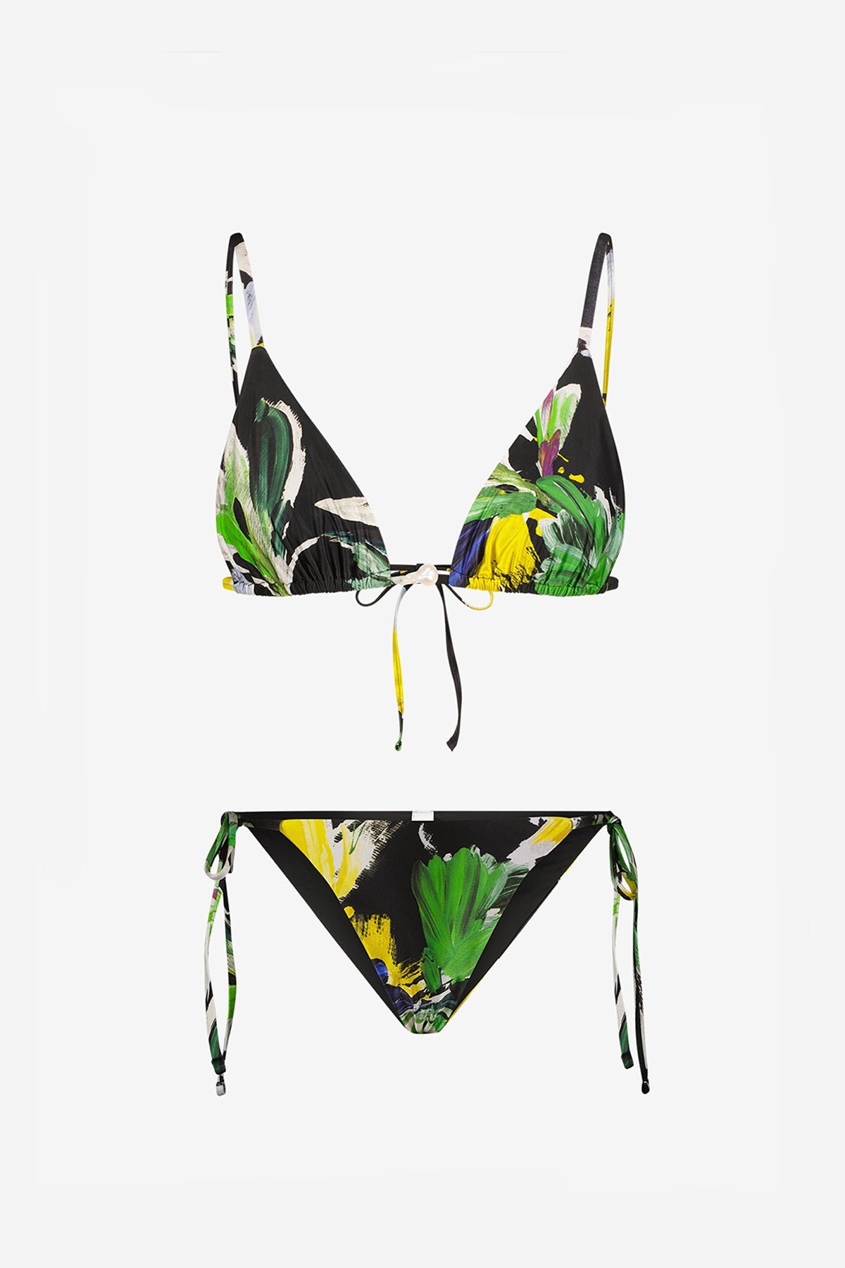 Triangle Bikini with Pearl in Limoncello
