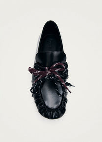 Aven Lace Black Leather Loafers