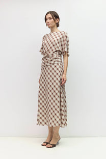 The Ramona Skirt | Bias Plaid Midi Skirt