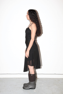 Alpine Silk Dress in Onyx