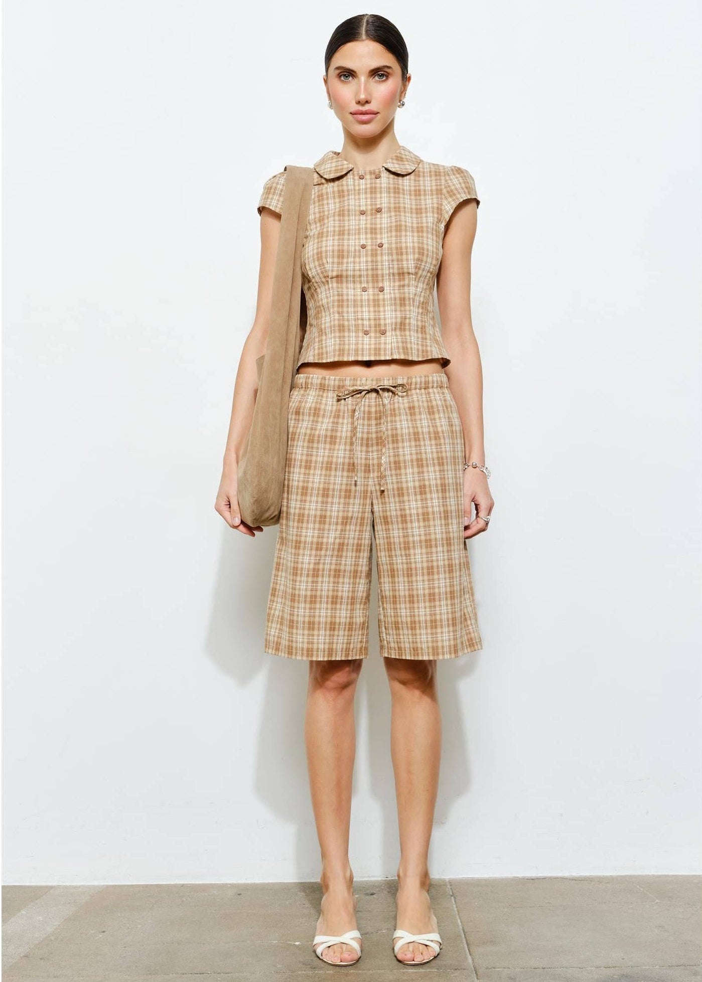 Silvie Cotton Plaid Bermuda Shorts