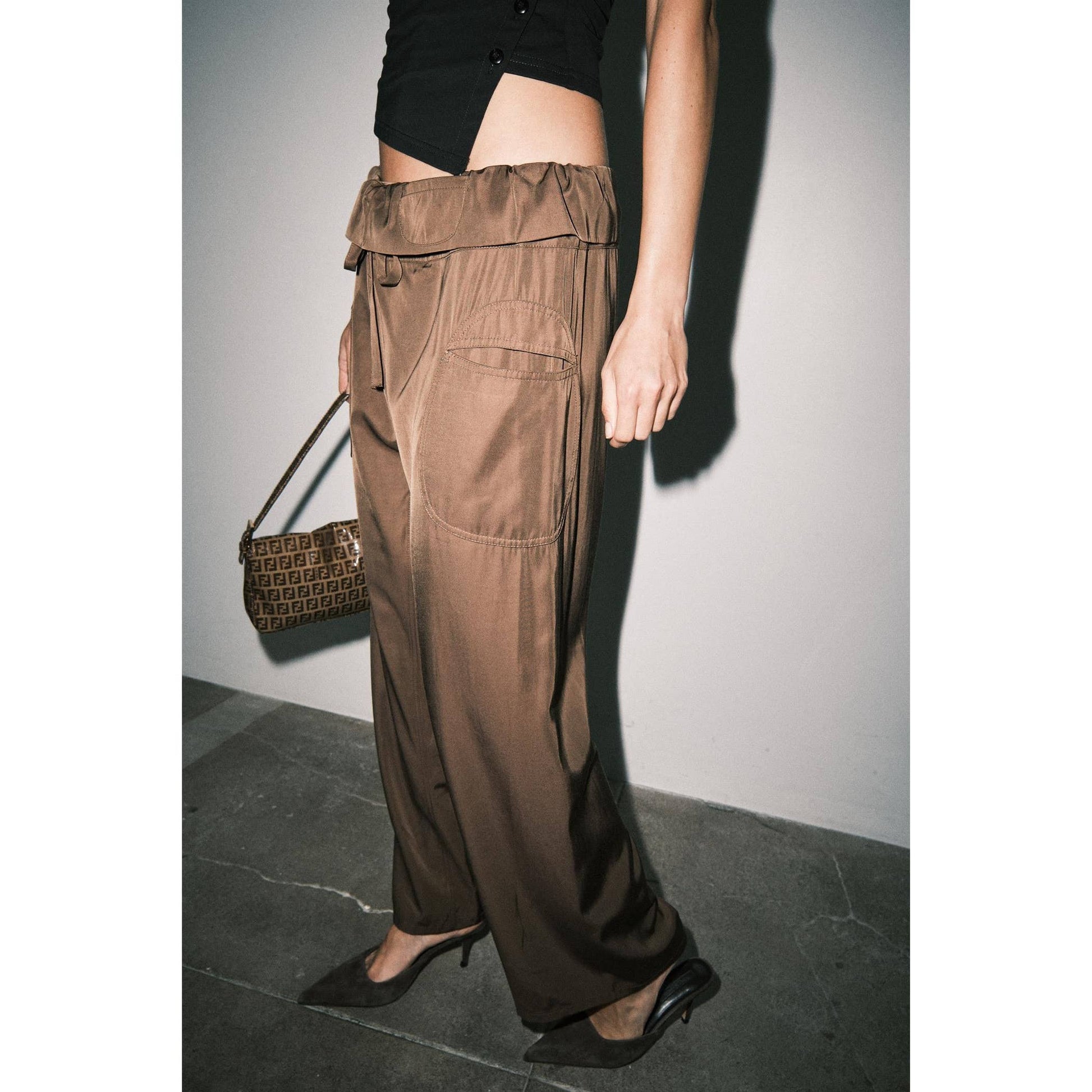 Anja Fold-Over Paperbag Waist Pant