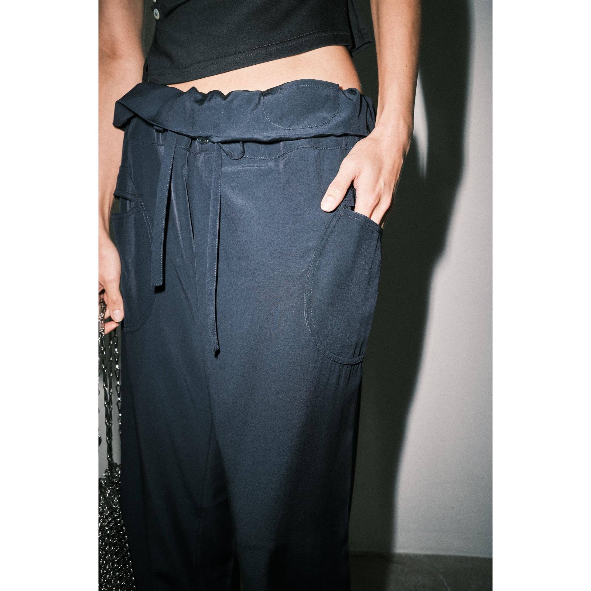 Anja Fold-Over Paperbag Waist Pant