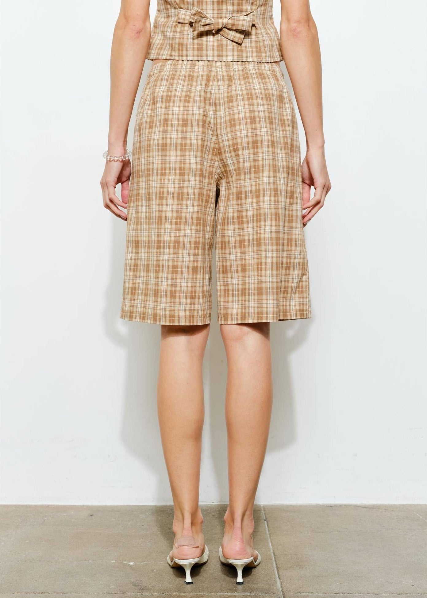 Silvie Cotton Plaid Bermuda Shorts