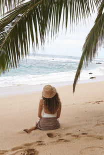 Cowry Shell Raffia Bucket Hat
