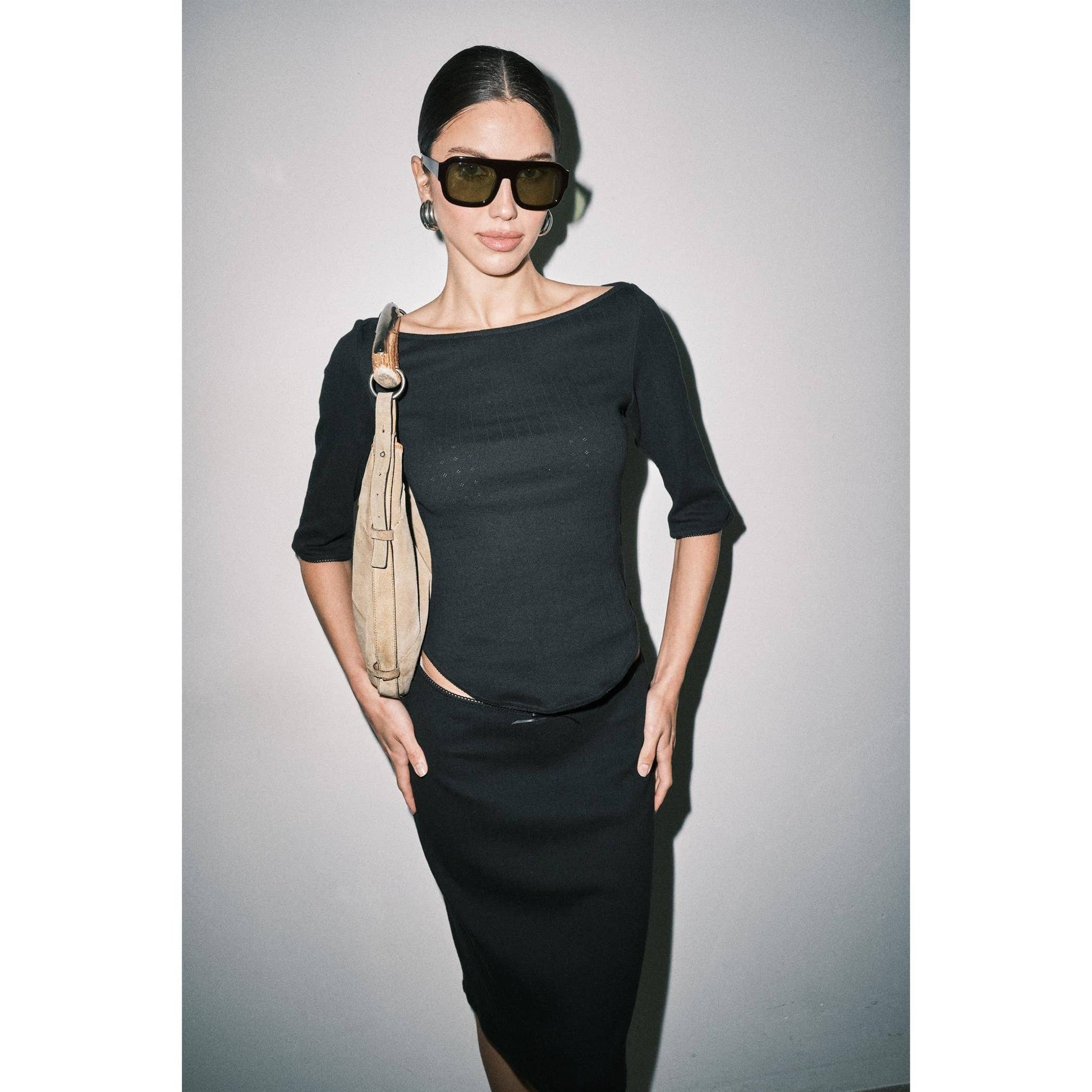Sophie Pointelle Boat Neck Top
